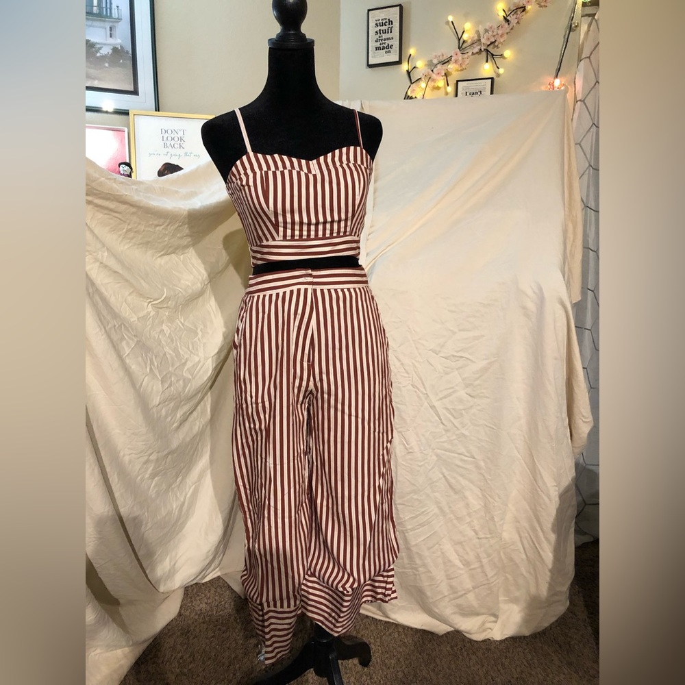 Kittenish Crop Top & Palazzo Pants Set